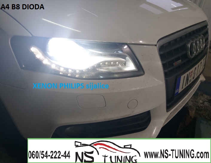 audi a4 b8 dioda xenon far d3s sijlica philips zamena ugradnja novi sad tuning